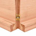 Világosbarna kezelt tömör tölgyfa fali polc 120 x 50 x (2-6) cm 7