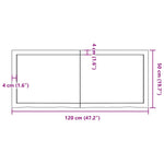 Világosbarna kezelt tömör tölgyfa fali polc 120 x 50 x (2-6) cm 10