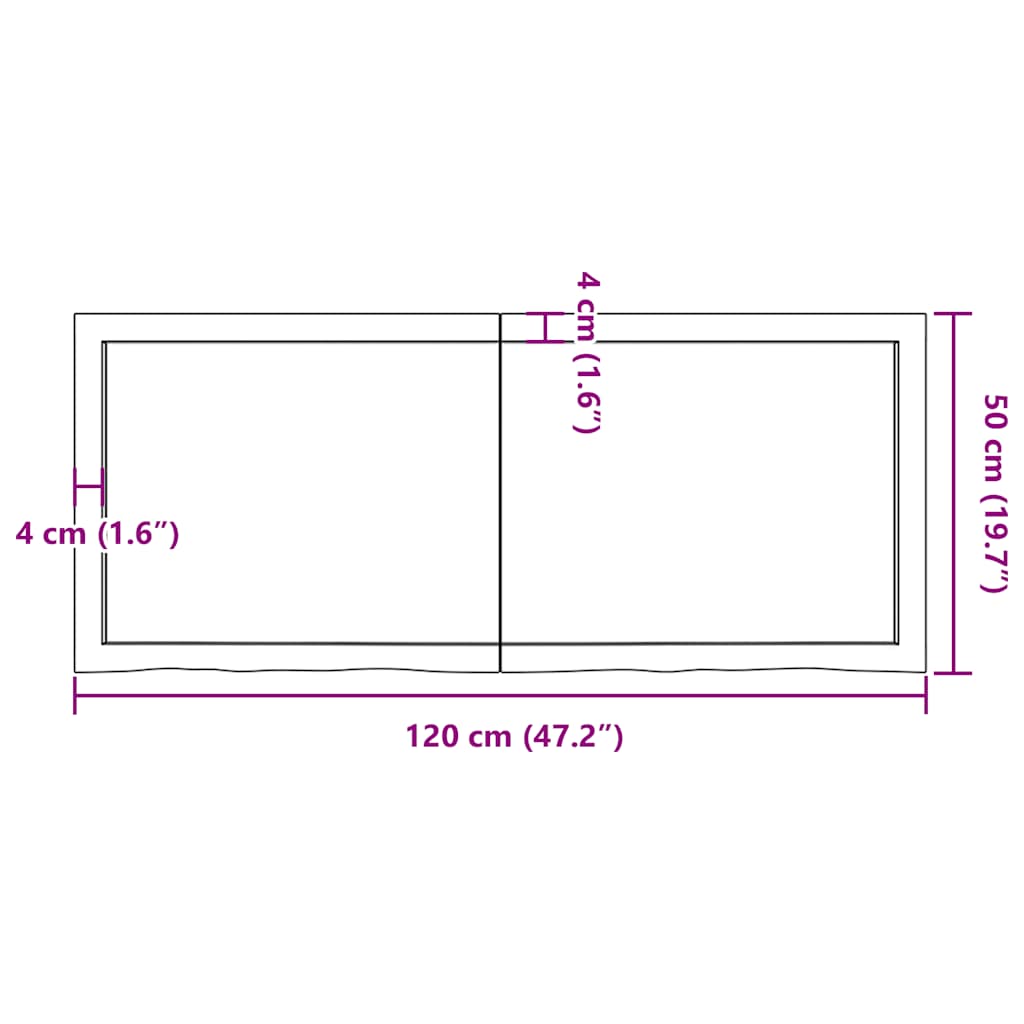 Világosbarna kezelt tömör tölgyfa fali polc 120 x 50 x (2-6) cm 10
