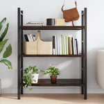 Sötétbarna kezelt tömör tölgyfa fali polc 80x60x(2-4) cm 3