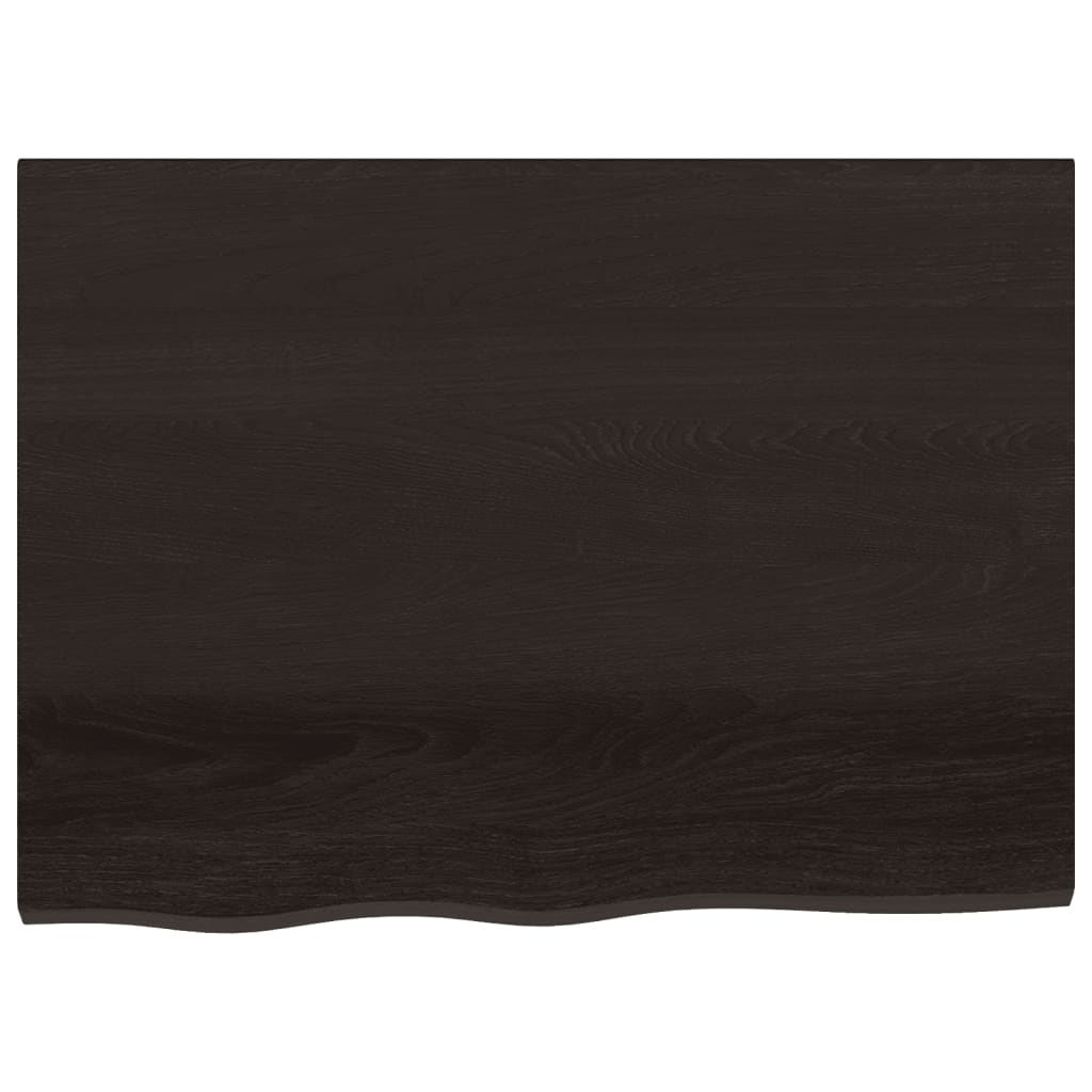 Sötétbarna kezelt tömör tölgyfa fali polc 80x60x(2-4) cm 4