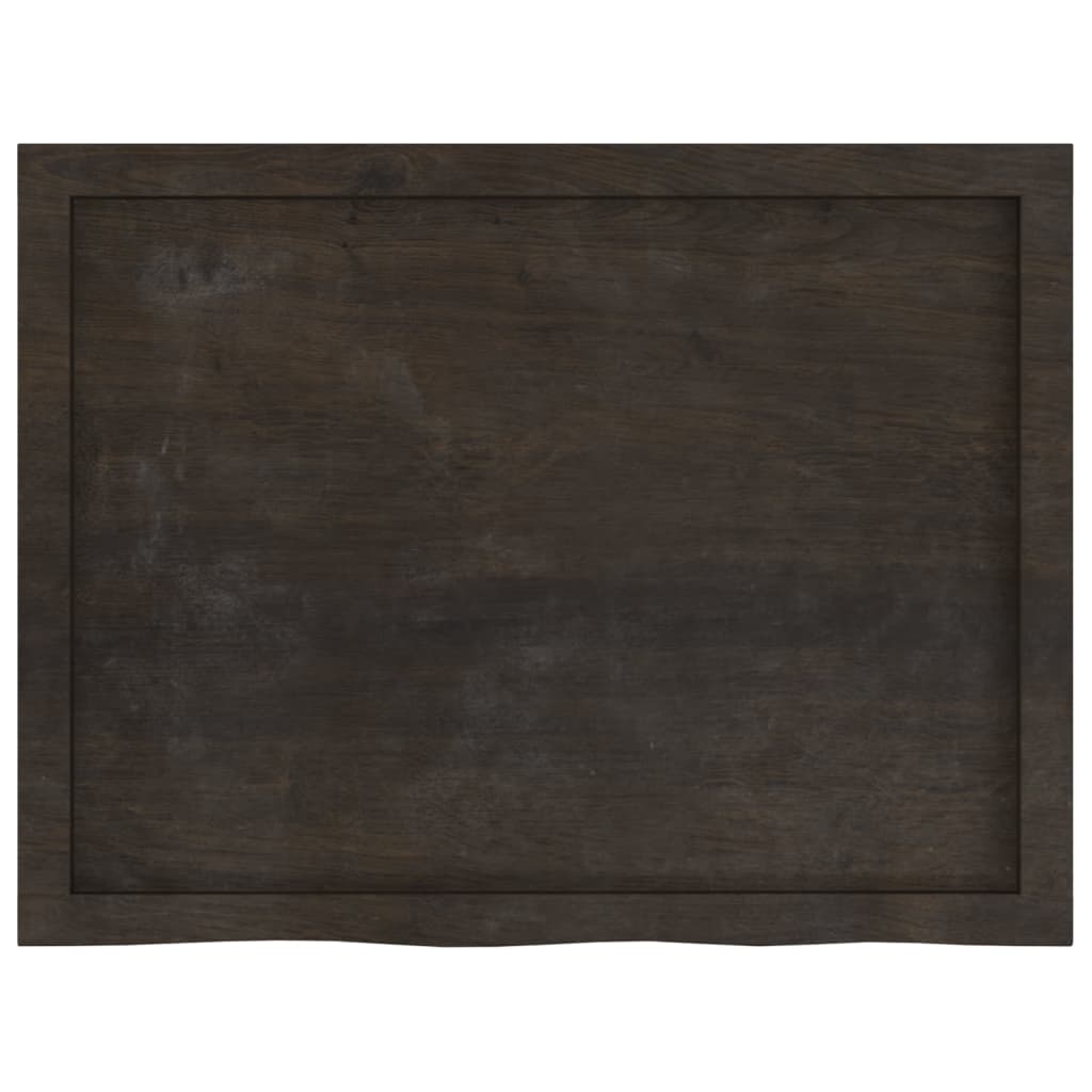 Sötétbarna kezelt tömör tölgyfa fali polc 80x60x(2-4) cm 5