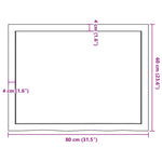Sötétbarna kezelt tömör tölgyfa fali polc 80x60x(2-4) cm 10