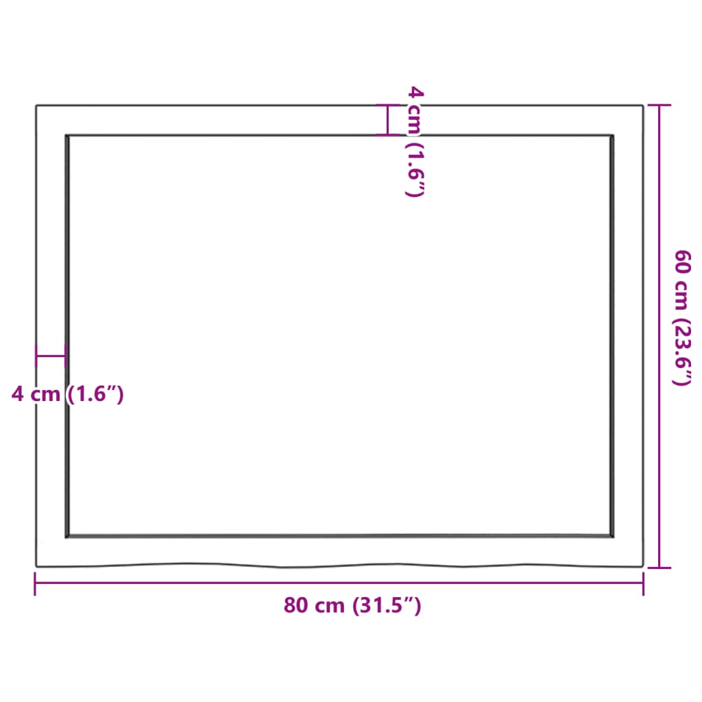 Sötétbarna kezelt tömör tölgyfa fali polc 80x60x(2-4) cm 10