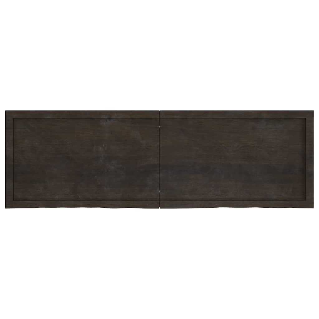 Sötétbarna kezelt tömör tölgyfa fali polc 160 x 50 x (2-4) cm 3