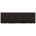 Sötétbarna kezelt tömör tölgyfa fali polc 160 x 50 x (2-4) cm 4