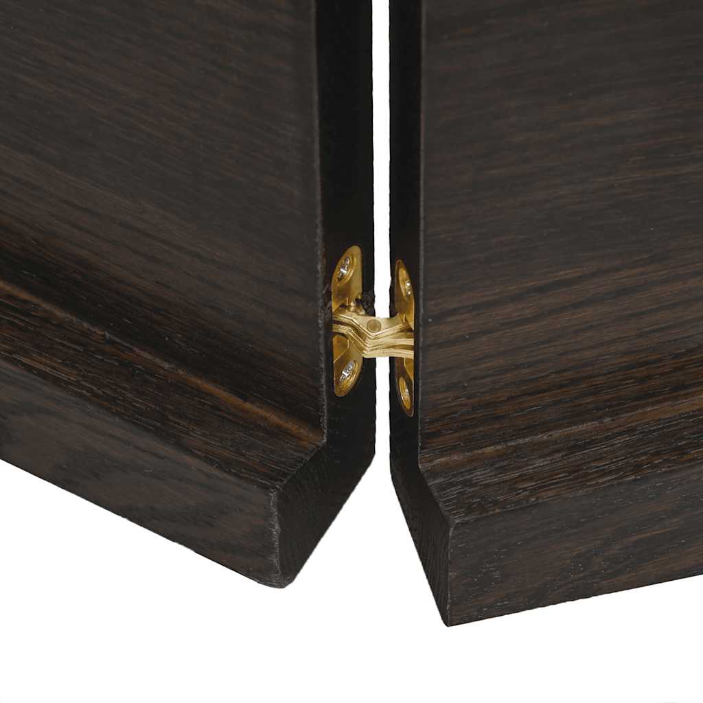 Sötétbarna kezelt tömör tölgyfa fali polc 160 x 50 x (2-4) cm 5