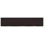 Sötétbarna kezelt tömör tölgyfa fali polc 200 x 40 x (2-6) cm 3