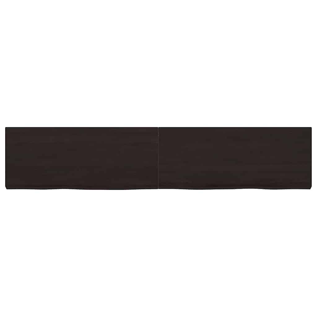 Sötétbarna kezelt tömör tölgyfa fali polc 200 x 40 x (2-6) cm 3