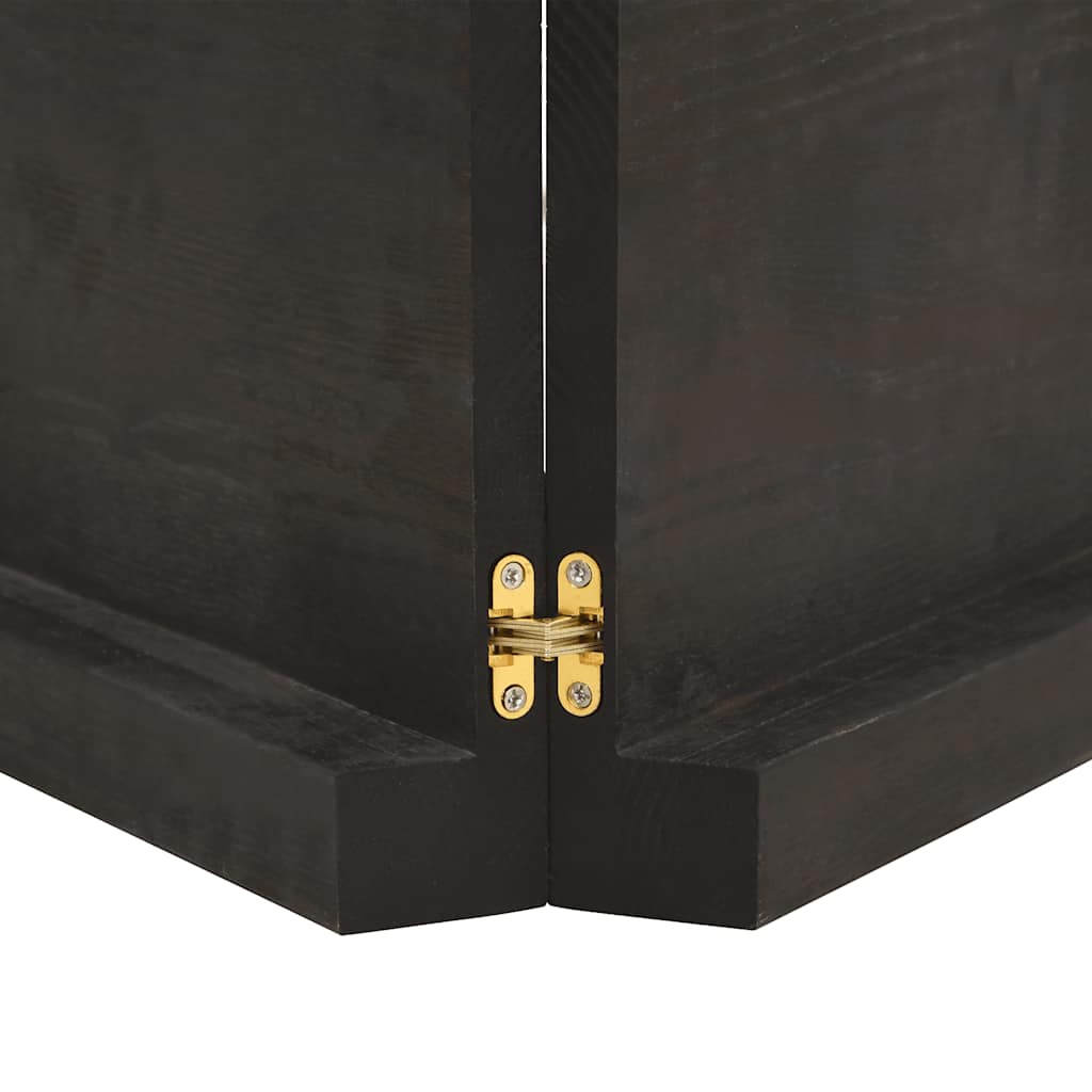 Sötétbarna kezelt tömör tölgyfa fali polc 200 x 40 x (2-6) cm 4