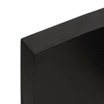 Sötétbarna kezelt tömör tölgyfa fali polc 200 x 40 x (2-6) cm 8