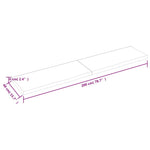 Sötétbarna kezelt tömör tölgyfa fali polc 200 x 40 x (2-6) cm 9