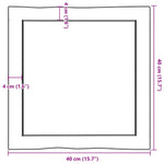 Asztallap 40x40x(2-4) cm kezeletlen tömör fa élőszegélyes 9
