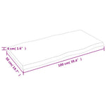 Asztallap 100x50x(2-4) cm kezeletlen tömör fa élőszegélyes 9
