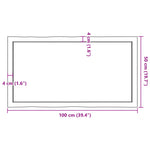 Asztallap 100x50x(2-4) cm kezeletlen tömör fa élőszegélyes 10