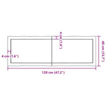 Kezeletlen tömör fa asztallap 120x40x(2-4) cm 11
