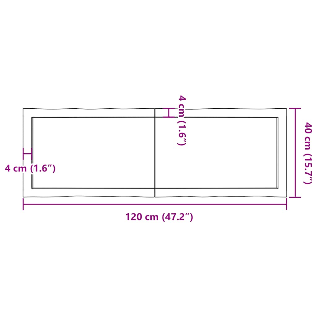 Kezeletlen tömör fa asztallap 120x40x(2-4) cm 11