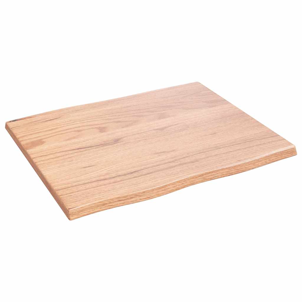 Kezelt világosbarna tömör tölgyfa asztallap 60x50x2 cm 4
