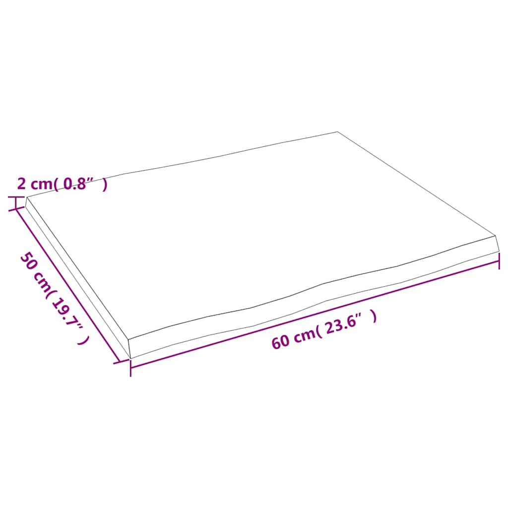 Kezelt világosbarna tömör tölgyfa asztallap 60x50x2 cm 7