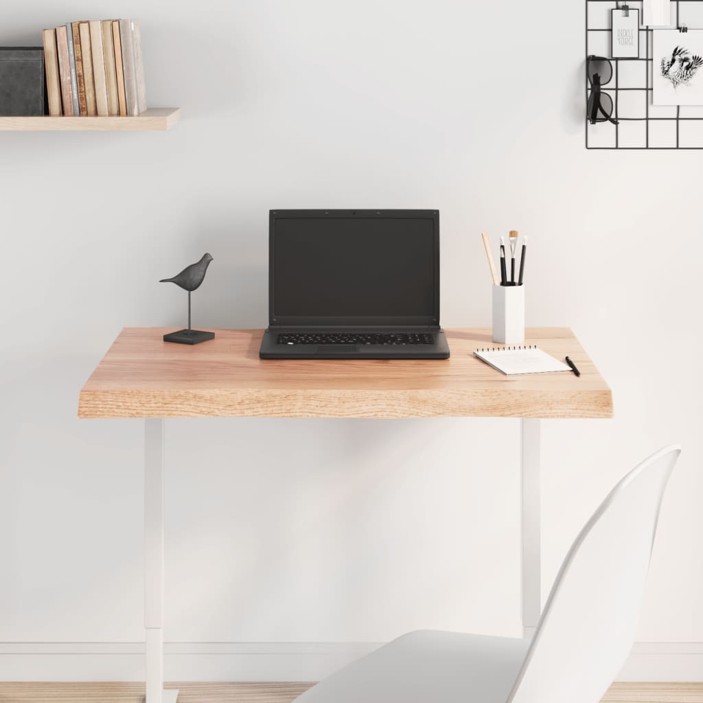 Világosbarna asztallap 80x60x(2-4) cm kezelt tömör élőszegélyes 3