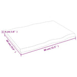 Világosbarna asztallap 80x60x(2-4) cm kezelt tömör élőszegélyes 9