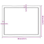Világosbarna asztallap 80x60x(2-4) cm kezelt tömör élőszegélyes 10