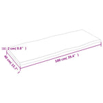 Világosbarna asztallap 100x40x2 cm kezelt tömör tölgyfa 7