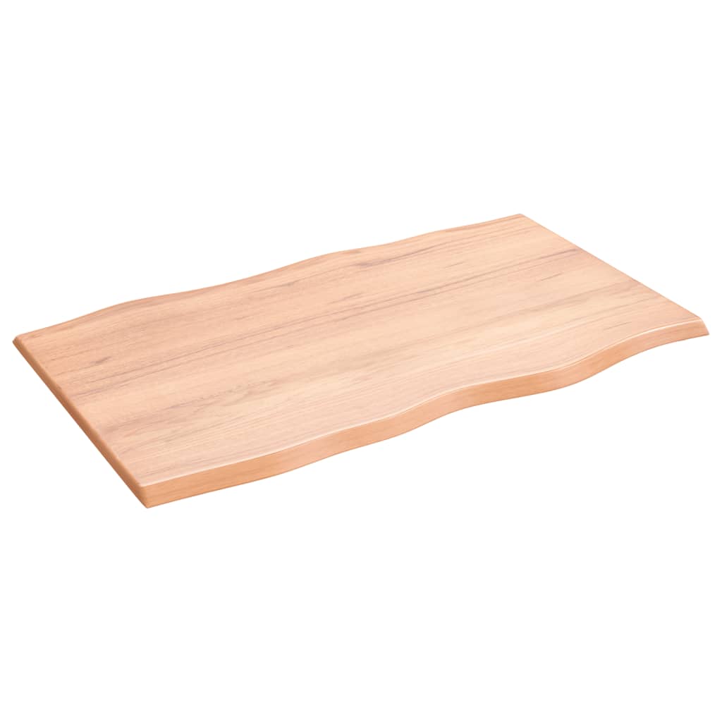 Világosbarna asztallap 100x60x2 cm kezelt tömör tölgyfa 4