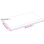 Világosbarna asztallap 100x60x2 cm kezelt tömör tölgyfa 7