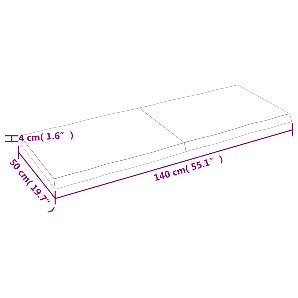 Világosbarna kezelt tömör asztallap 140x50x(2-4) cm 9