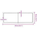 Világosbarna kezelt tömör asztallap 140x50x(2-4) cm 10