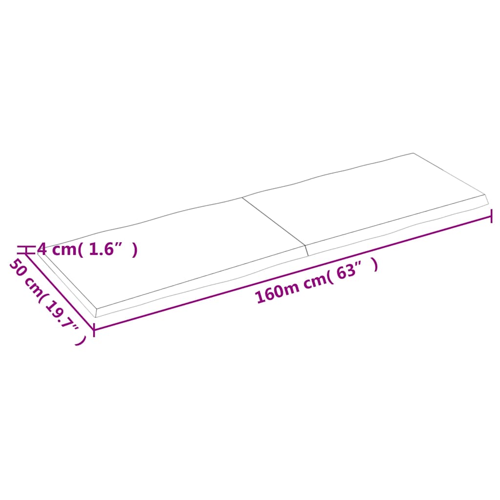 Világosbarna kezelt tömör asztallap 160x50x(2-4) cm 9