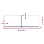 Világosbarna kezelt tömör asztallap 160x50x(2-4) cm 10