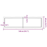 Sötétbarna kezelt tömör asztallap 140x40x(2-4) cm 10