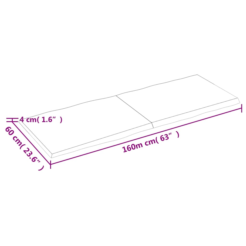 Sötétbarna kezelt tömör asztallap 160x60x(2-4) cm 9