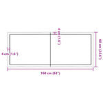 Sötétbarna kezelt tömör asztallap 160x60x(2-4) cm 10