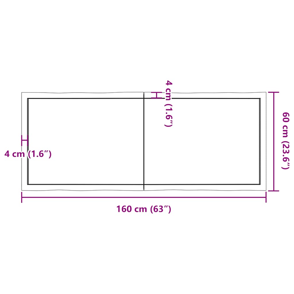 Sötétbarna kezelt tömör asztallap 160x60x(2-4) cm 10