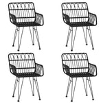 5 részes fekete polyrattan kerti étkezőgarnitúra 4