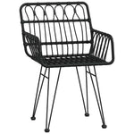 5 részes fekete polyrattan kerti étkezőgarnitúra 5