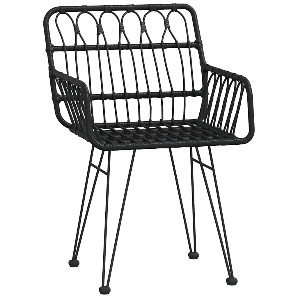 5 részes fekete polyrattan kerti étkezőgarnitúra 5