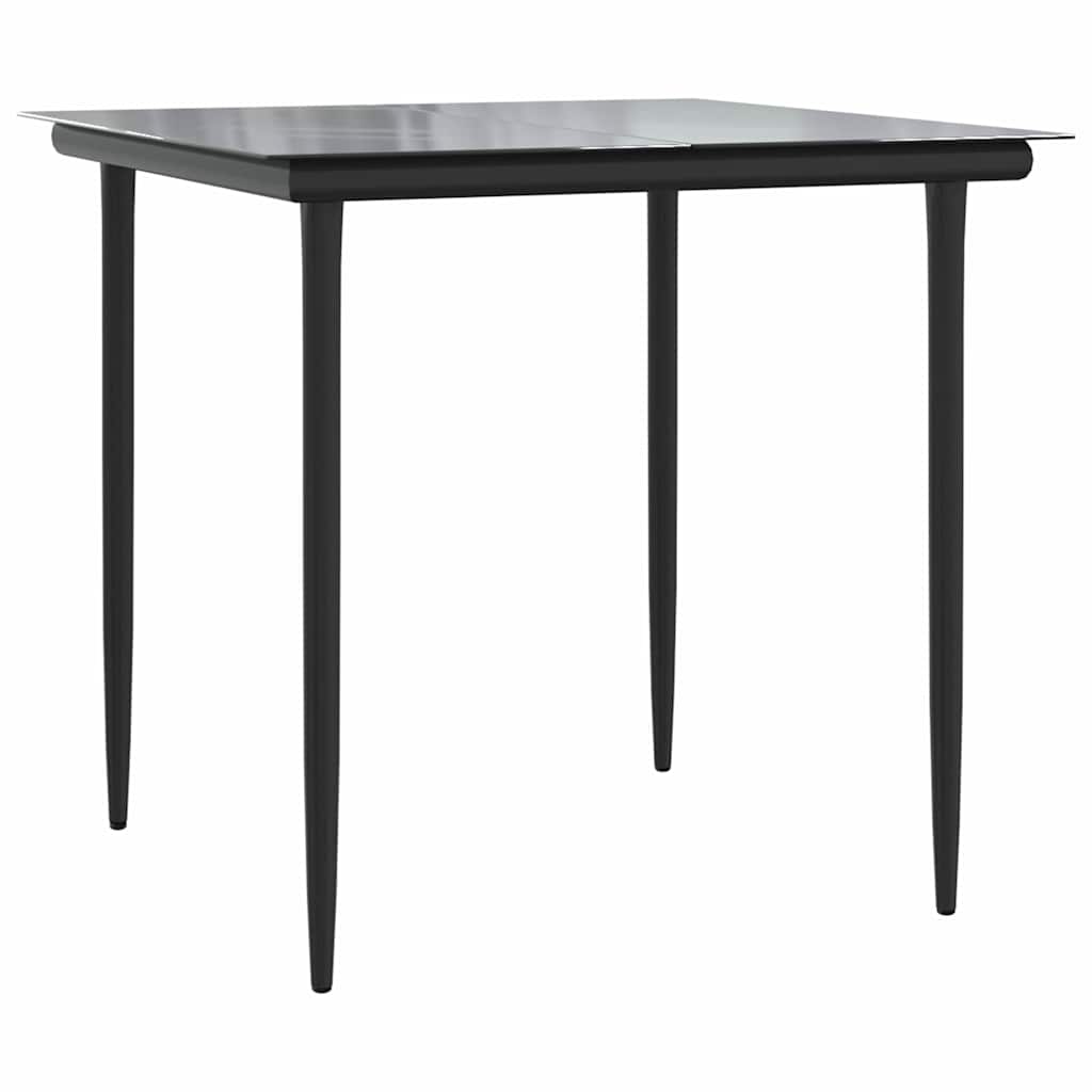 5 részes fekete polyrattan kerti étkezőgarnitúra 7