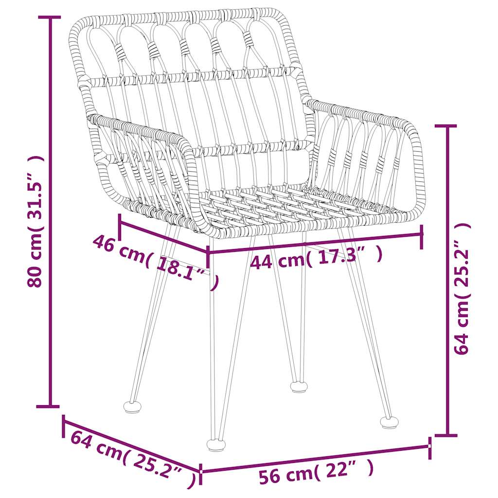 5 részes fekete polyrattan kerti étkezőgarnitúra 10