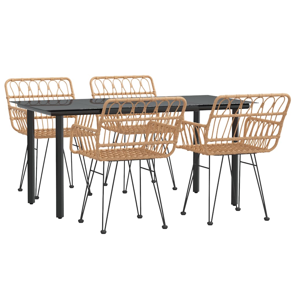 5 részes polyrattan kerti étkezőgarnitúra 3