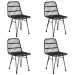 5 részes fekete polyrattan kerti étkezőgarnitúra 4