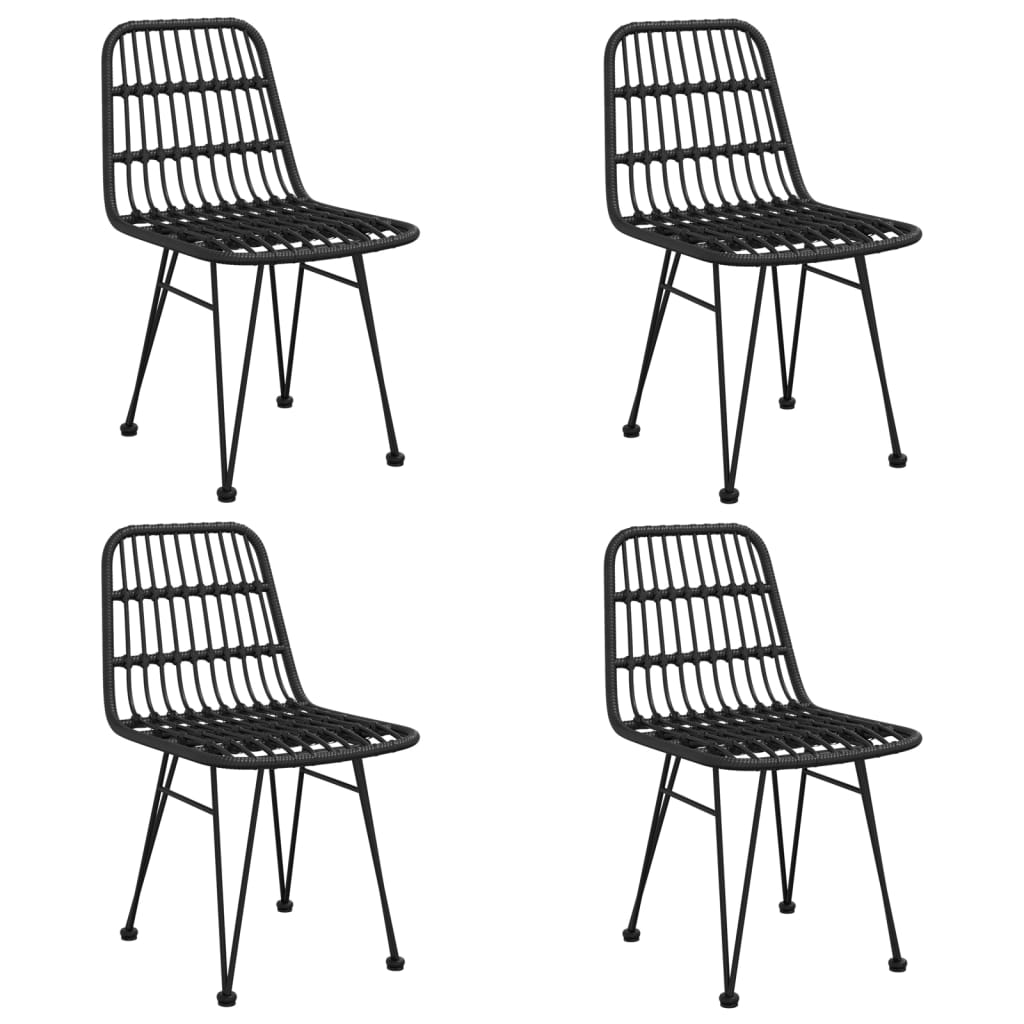 5 részes fekete polyrattan kerti étkezőgarnitúra 4