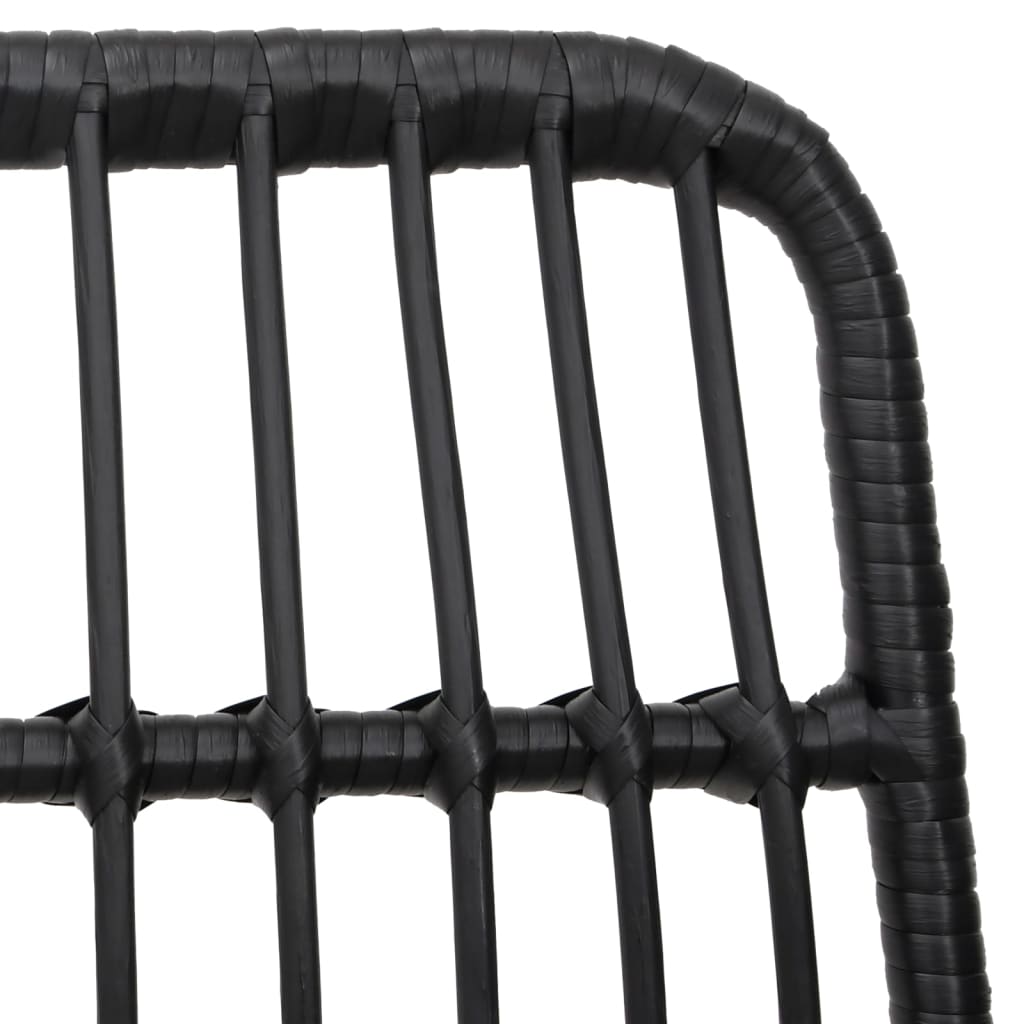 5 részes fekete polyrattan kerti étkezőgarnitúra 6
