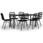 7 részes fekete polyrattan kerti étkezőgarnitúra 2