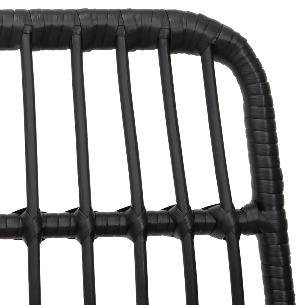 7 részes fekete polyrattan kerti étkezőgarnitúra 6