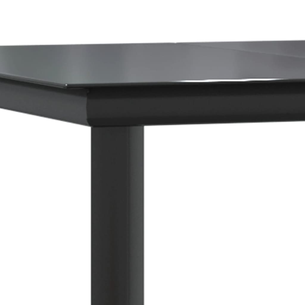 7 részes fekete polyrattan kerti étkezőgarnitúra 9