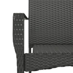 7 részes fekete polyrattan kerti étkezőgarnitúra párnával 8